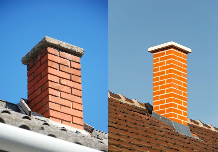 chimney flashing installation before and after