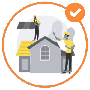 roof experts working illustration